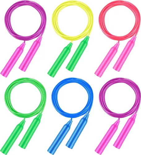 Miniatura 8 de Aodaer Juego de Cuerdas de Saltar para Niños, Coloridas Cuerdas de Saltar al Aire Libre de 7.3 Pies, Cuerdas de Saltar Ajustables para Actividad