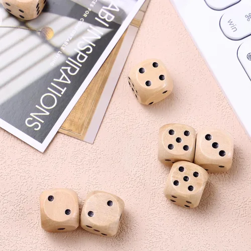 Miniatura 6 de Juego de 10 dados de madera D6 de madera de seis caras, juego estándar de matemáticas, mini dados de mesa para tablero de enseñanza en el aula