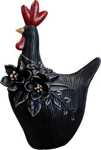 Miniatura 12 de Escultura decorativa de gallo para jardín (gallina negra)