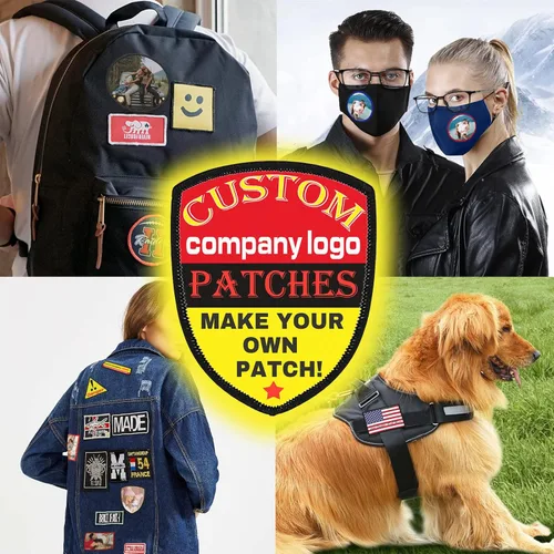 Miniatura 6 de Parches personalizados con nombre personalizado con borde Merrowed para coser con gancho y bucle para planchar para añadir tu foto/logotipo/texto 2