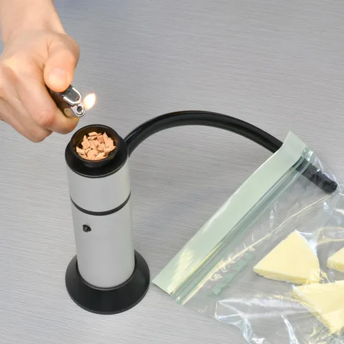 Miniatura 6 de Ahumador portátil de alimentos para invernadero. Pistola de fumar tamaño compacto para exteriores y en casa. Añade un fuerte sabor ahumado al