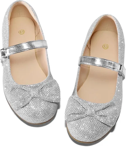 Miniatura 4 de K KomForme Zapatos planos de ballet para niña, antideslizantes, suaves, Mary Jane, para caminar, fiesta, zapatos de vestir para niños pequeñosniños