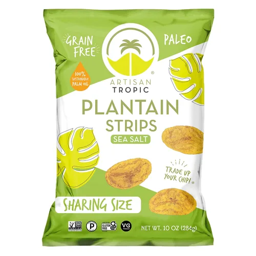 Miniatura 10 de ARTISAN TROPIC Tiras de plátano con sal marina, paquete de 8, 2 onzas, vegano, paleo y sin gluten, bolsas individuales, aperitivos saludables