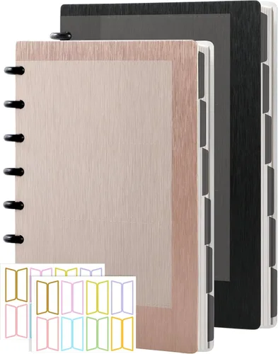 Miniatura 16 de Cuaderno de espiral encuadernado en disco Yoment Personalizable Diario en espiral recargable Cuaderno de 5 asignaturas con páginas removibles 120