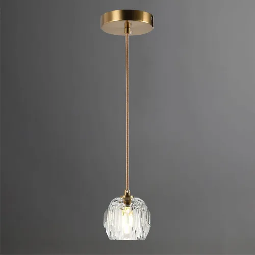 Miniatura 9 de Lámpara colgante de latón, lámpara colgante de cristal en forma de cubo para isla de cocina, moderna pequeña lámpara colgante de techo regulable