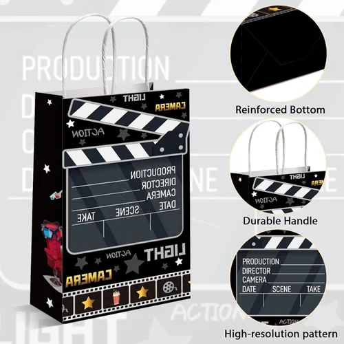 Miniatura 3 de 12 Bolsas de Fiesta de Noche de Cine Ahora en Exhibición Bolsas de Regalo de Fiesta Bolsas de Golosinas de Teatro de Cine Bolsas de Dulces para Baby