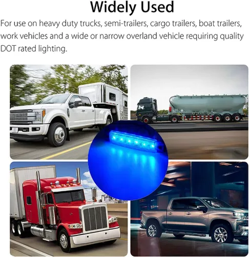 Miniatura 2 de Luces LED azules de marcador lateral, (paquete de 20) 6 LED 2835 SMD lámparas de liquidación para camión, remolque, caravana, camioneta, tractor, 20