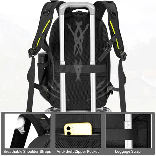 Miniatura 8 de Mochila para cámara, DSLR/SLR/SLR/sin espejo para cámara fotográfica con cubierta para lluvia, funda rígida impermeable para cámara con soporte