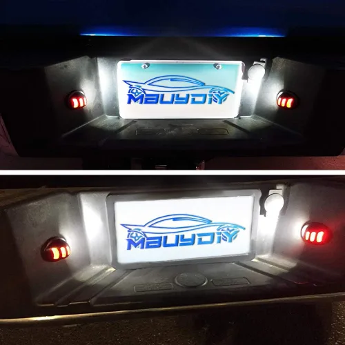 Miniatura 5 de Juego de 2 lámparas LED para placa de matrícula con tubo de neón OLED rojo compatible con Ford F150 1990-2014, F250 F350 1999-2016, Ranger