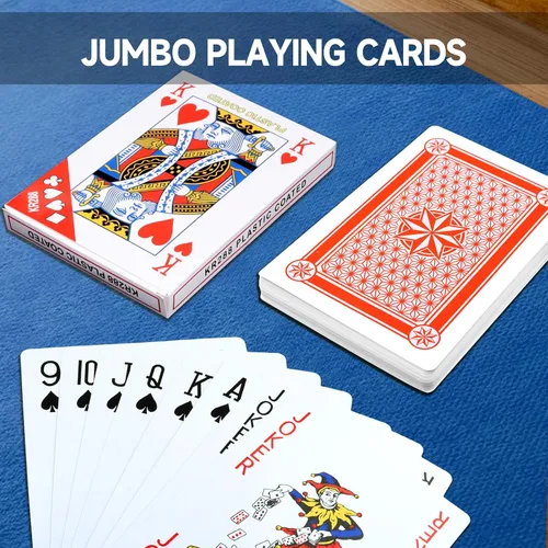 Miniatura 5 de GSE Games & Sports Expert Naipes jumbo, cartas grandes de gran tamaño, póker enorme para adultos, personas mayores, decoraciones de fiesta de casino