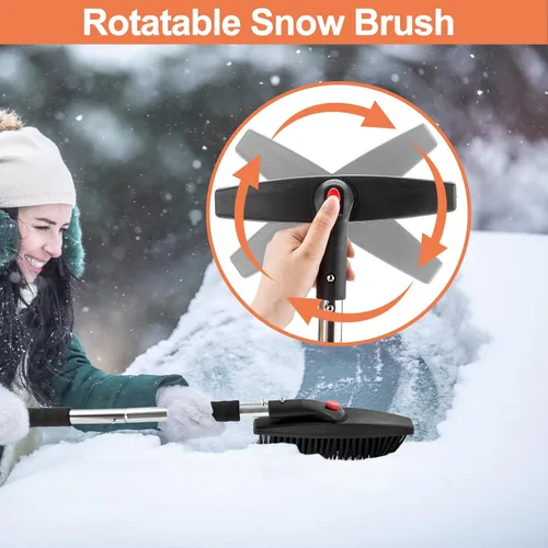 Miniatura 5 de Kit de pala de nieve portátil 3 en 1 con raspador de hielo y cepillo de nieve, diseño plegable de emergencia, conjunto removedor de nieve