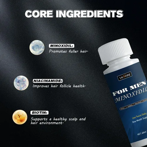 Miniatura 5 de Crecimiento del cabello de minoxidil al 5% para hombres y mujeres: rebrote tópico del pelo de la barba de minoxidil más grueso previene la pérdida