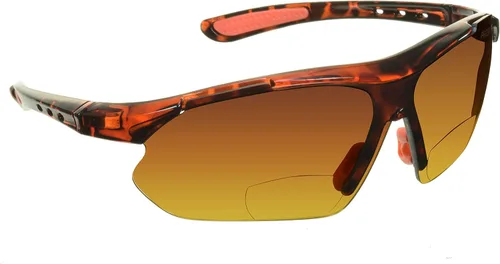 Miniatura 7 de proSPORT BIFOCAL - Lentes de sol para hombres y mujeres, bloqueo de luz azul, lente ámbar HD, semirarimas, envolvente, para conducir, golf