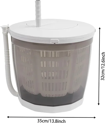 Miniatura 7 de Lavadora no eléctrica 2 en 1, lavadora portátil de manivela manual de ropa no eléctrica para caravanas, camping, apartamentos y dormitorios, gris