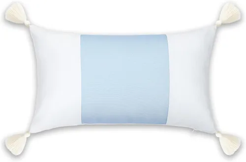 Miniatura 6 de Hofdeco Premium Funda de almohada lumbar para interiores y exteriores, 12 x 20 pulgadas, repelente al agua para patio trasero, sofá, bloque