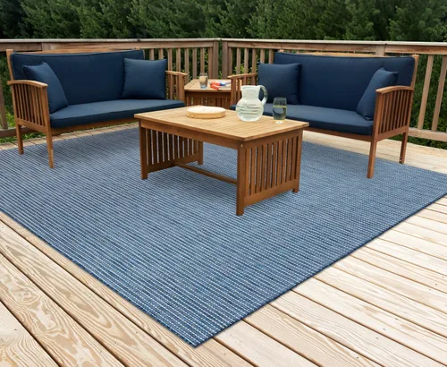 Miniatura 34 de Liora Manne Carmel - Alfombra tejida de perfil bajo de fácil cuidado para interiores y exteriores, color aguamarina, 6 pies 6 pulgadas x 9 pies 4