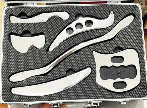 IASTM Tool Gua Sha - Juego de 6 raspadores musculares de acero inoxidable para terapia de tejidos blandos y reducir brazos, piernas, espalda,