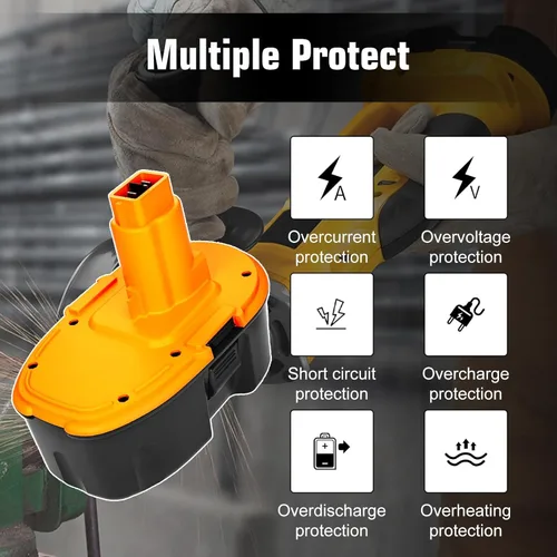 Miniatura 6 de 2 paquetes de 4500 mAh de alta capacidad DC9096 de repuesto para batería Dewalt 18V XRP compatible con Dewalt batería de 18 voltios DW9098 DW9099