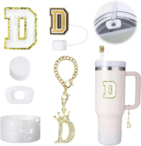 Miniatura 9 de Mity Rain Set de 6 piezas de accesorios para taza para Stanley de 30 oz y 40 oz con asa, tapa para pajita, dije con iniciales de taza, bota