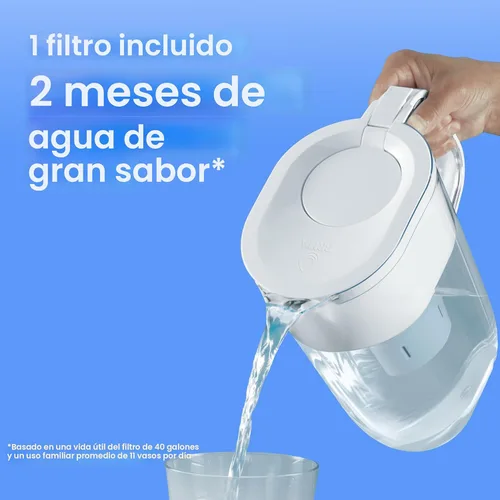 Miniatura 7 de Brita Jarra de filtro de agua de todo el día, blanco, grande, 10 taza, 1 cuenta