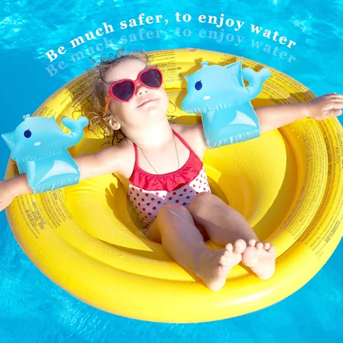 Miniatura 3 de Skylety 8 flotadores inflables de natación para niños, mangas flotantes, anillos flotantes para brazos de natación para niños y niñas