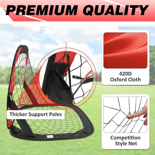 Miniatura 4 de BOHEN Porterías de fútbol desplegables para niños, red de fútbol portátil plegable para exteriores, interiores, patio trasero y playa