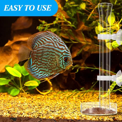 Miniatura 5 de Chengu Juego de 3 tubos y platos de alimentación de camarones, tubo de alimentación de camarones de vidrio de 8 pulgadas y 2 cuencos de acuario