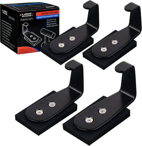 Miniatura 9 de ULIBERMAGNET Ganchos magnéticos fuertes para abrigo, gancho de imanes recubiertos de goma resistente para metal, puerta, parrilla, refrigerador