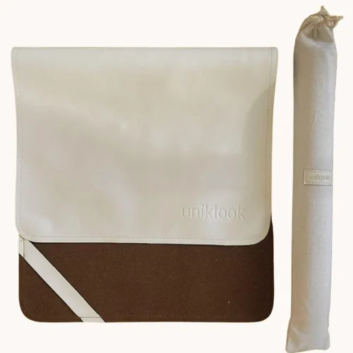 Miniatura 15 de UNIKLOOK Cambiador portátil de cuero - Cuero vegano - Cambiador de bebé de viaje - Estación de cambio de pañales portátil multiusos impermeable 14 x