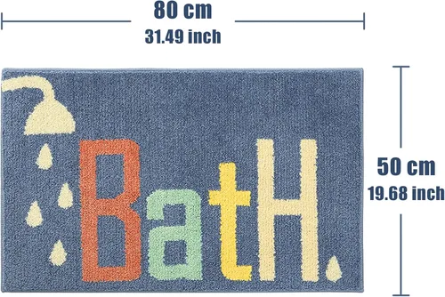 Miniatura 6 de Alfombras de baño antideslizantes, lavables, lindas alfombras de baño azul marino, microfibra extrasuave absorbente de agua, juego de ducha