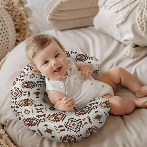 Miniatura 4 de Funda de almohada de lactancia con patrón nativo americano occidental, unisex, tribal, geométrico, extraíble, para bebés, niñas, niños, recién