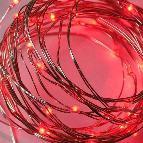 Miniatura 3 de Guirnalda de luces LED con energía solar actualizada, 8 modos, resistente al agua, IP65, iluminación intermitente, para interior y exterior, Rojo