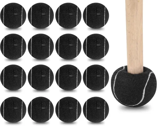 Macarrie 100 pelotas de tenis precortadas a granel para patas de muebles, pelotas de tenis, sillas de pelotas de tenis, fundas para pies para Negro