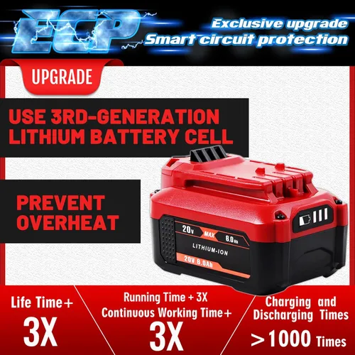 Miniatura 3 de TenHutt 【Actualización】 Paquete de 2 baterías de repuesto de 20 V 6.0 Ah para Craftsman 20 V batería de iones de litio V20 para CMCB205 CMCB204