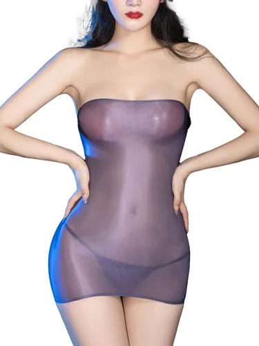 Miniatura 2 de YiZYiF Minivestidos de tubo sólido para mujer, con tanga
