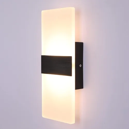 Miniatura 12 de Lightess Aplique de pared moderno regulable. Lámpara de pared de 12 W en negro, lámpara de pared interior de acrílico para dormitorio, sala