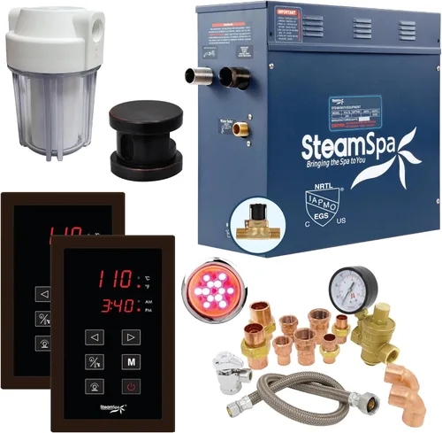 Miniatura 15 de Generador de sauna de vapor de 4.5kW, paquete ejecutivo, generador de vapor de 240 V con panel táctil, cabezales de vapor, válvula de alivio
