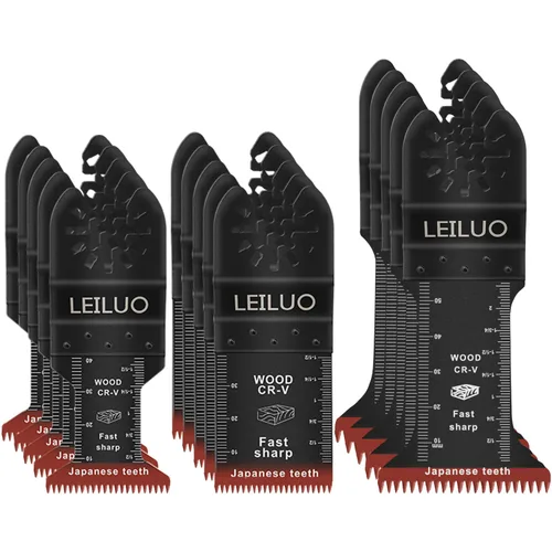 Miniatura 11 de LEILUO Juego de cuchillas multiherramienta de 7 piezas para madera, dientes japoneses extralargos, hoja de sierra oscilante, liberación rápida