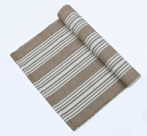 Alfombrilla de Yoga Tejida a Mano 100% Algodón - Gruesa Hecha en Telar en India - para Ejercicio en Piso de Gimnasio - Corredor para Dormitorio