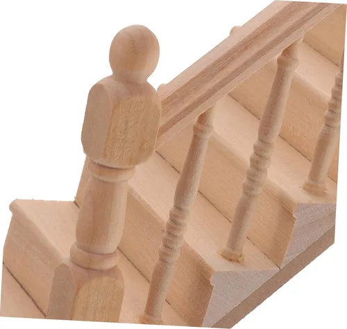 Miniatura 2 de Escala 1:12 Pasamanos miniatura de escalera para casa de muñecas Accesorio de decoración interior de madera