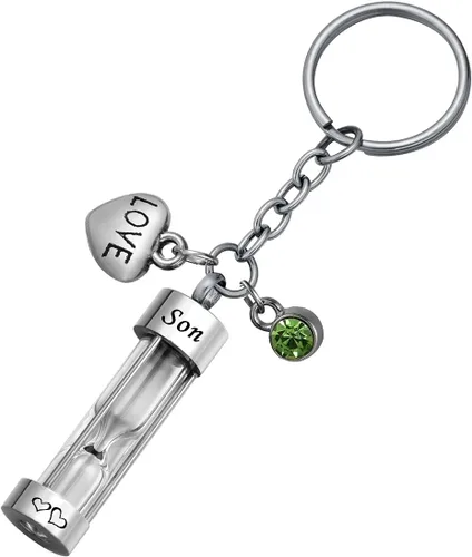Miniatura 7 de Llavero de reloj de arena para cenizas, colgante de urna conmemorativa, recuerdo de cremación, joyería para tía, Aunt