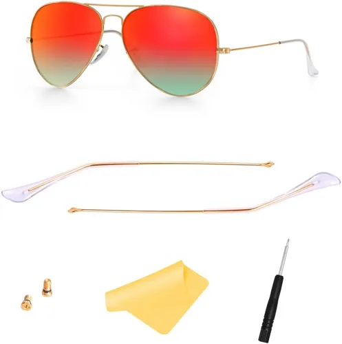 Miniatura 9 de Puntas de patillas de repuesto para Ray-Ban Aviator RB3025 3025 Kit de reparación de lentes de sol, tornillos/destornillador/bolsa de gafas de sol