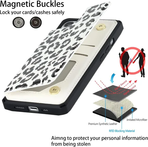 Miniatura 4 de Cavor para iPhone 11 Funda con tarjetero, para iPhone 11 Funda tipo cartera para mujeres y hombres, Funda para teléfono tipo cartera con soporte