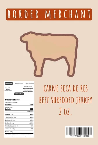 Miniatura 2 de Machacado Carne Seca De Res Machaca de Carne Rallada Jerky 2 oz
