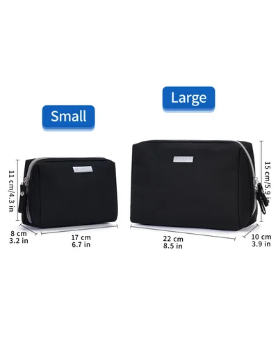 Miniatura 8 de Narwey Bolsa de maquillaje de viaje para cosméticos, bolsa organizadora de artículos de tocador, bolsas de maquillaje con compartimentos para Negro