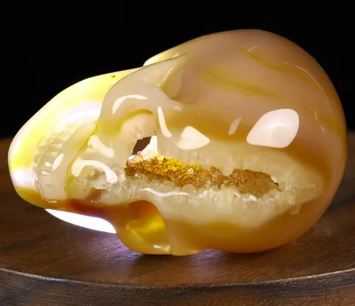 Miniatura 2 de Skullis 2.0 "ágata geoda cráneo de cristal, escultura de arte fino de piedras preciosas talladas a mano, estatua de piedra curativa de Reiki.1396