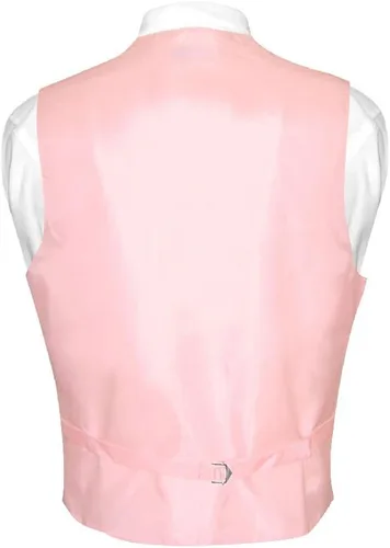 Miniatura 2 de Conjunto de chaleco de vestir y corbata de cuello de color rosa sólido para traje o esmoquin, Rosado