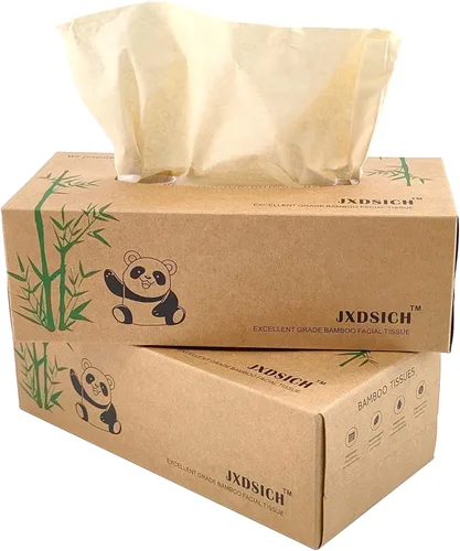 Pañuelos faciales de bambú, pañuelo facial de bambú natural suave, bambú 100% virgen, cartón a granel de 8 cajas (100 pañuelos por caja, 800