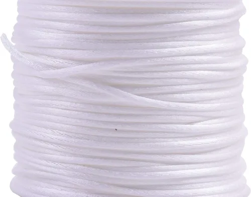 Miniatura 91 de KONMAY 80 Yardas 1.0mm Cordón Rattail de Nylon Satén Seda Trim Hilo para Cuentas para Nudos Chinos, Kumihimo, Trabajo con Cuentas, Macramé, 2-Azul