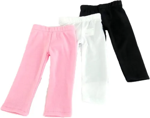 American Fashion World Juego de leggings rosa, negro y blanco para muñecas de 18 pulgadas | Calidad premium y diseño moderno | Ropa de muñecas |